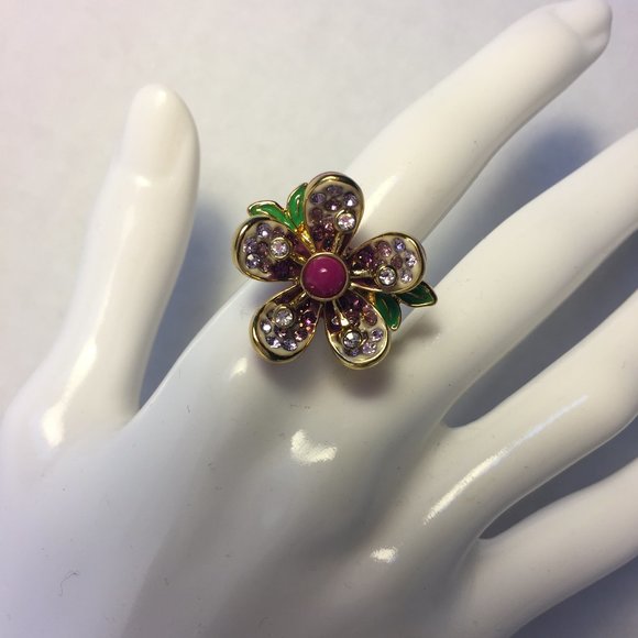 JUICY COUTURE Floral Ring Adjustable Ring - Picture 4 of 14